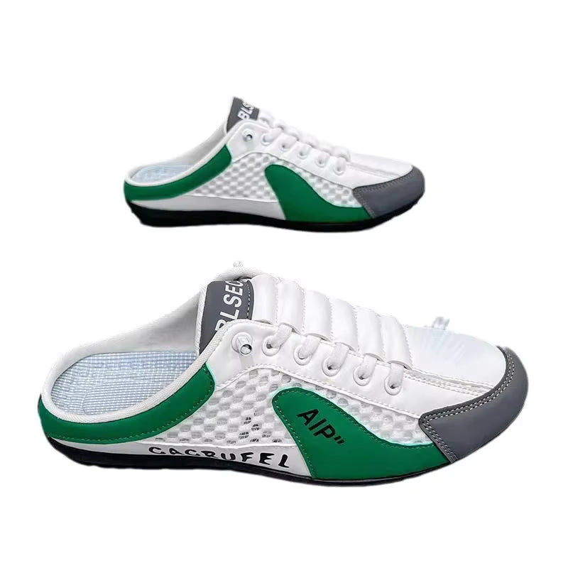 Men's Slip-On Lace-Up Casual Sports Shoes – Breathable Mesh Unisex Flat Footwear