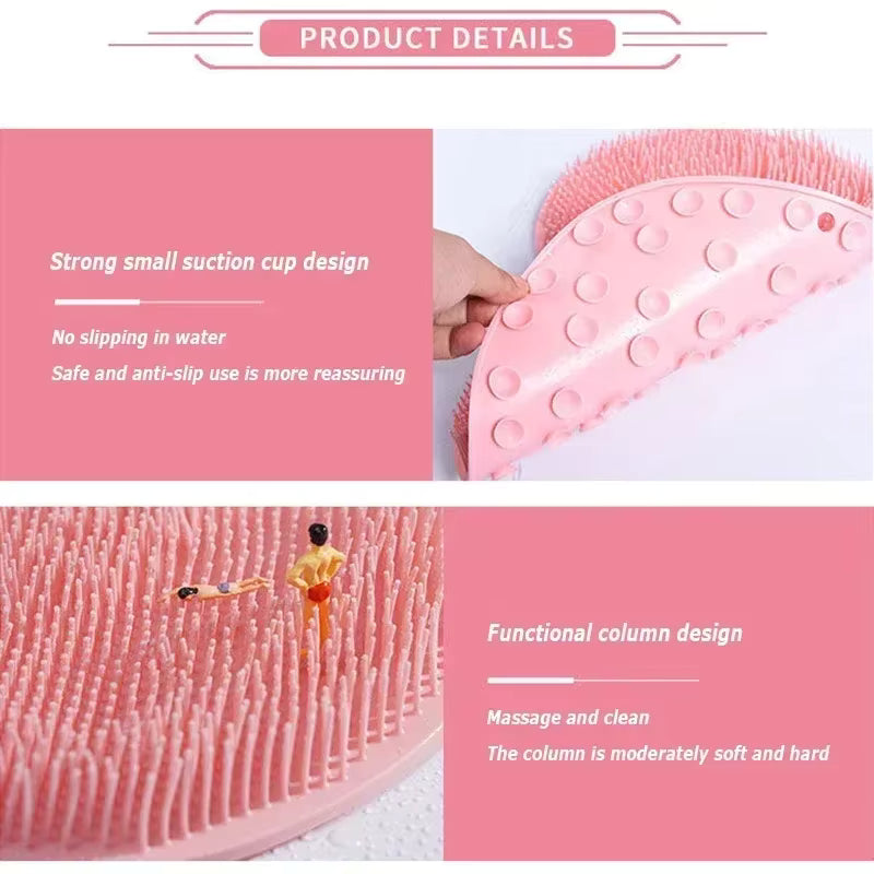 Silicone Exfoliating Foot & Body Scrubber Brush – Wall Mounted Bath Massage Mat