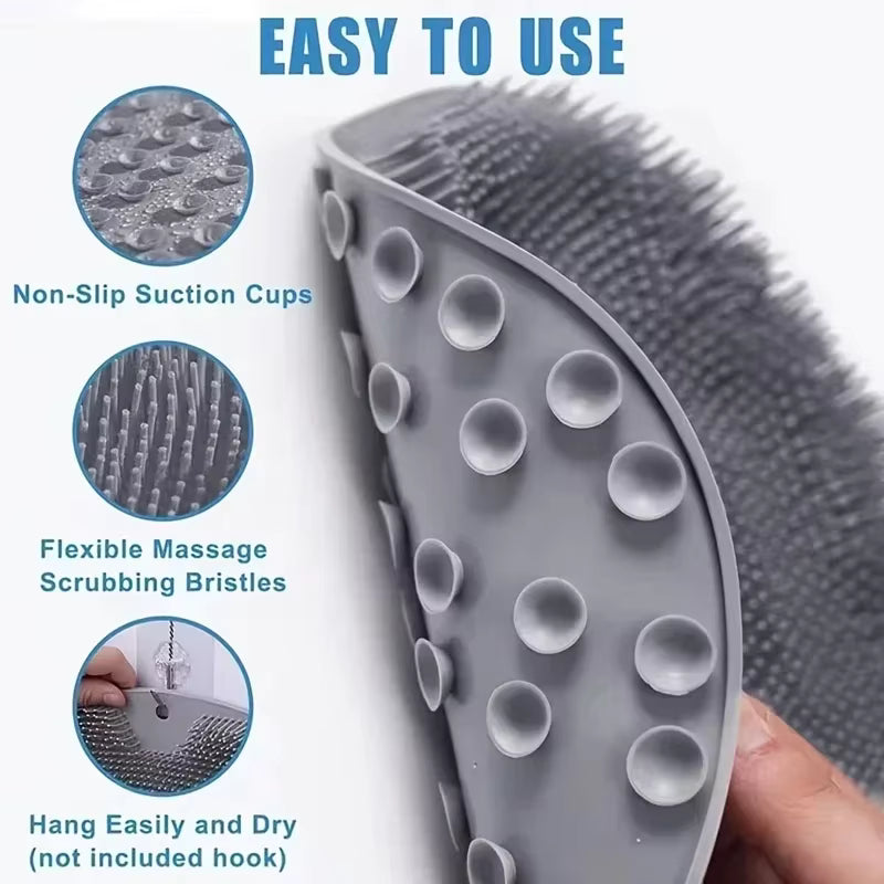 Silicone Exfoliating Foot & Body Scrubber Brush – Wall Mounted Bath Massage Mat