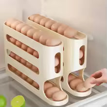 Slide Egg Storage Box – Ladder Style Automatic Rolling Egg Organizer for Refrigerator