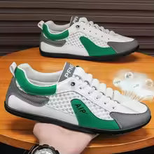 Men's Slip-On Lace-Up Casual Sports Shoes – Breathable Mesh Unisex Flat Footwear