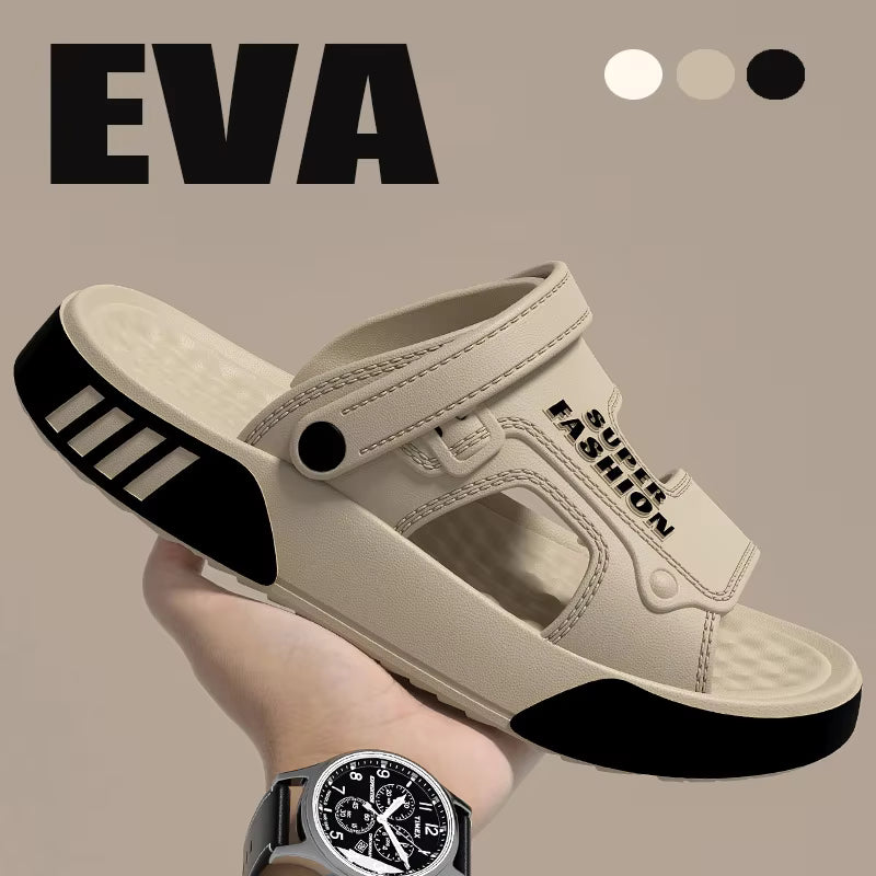 Men Slippers Summer EVA Soft-soled Platform Slides Sandals Indoor Outdoor Walking Beach Shoes Flip Flops Mens Home Shoes