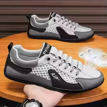 Men's Slip-On Lace-Up Casual Sports Shoes – Breathable Mesh Unisex Flat Footwear