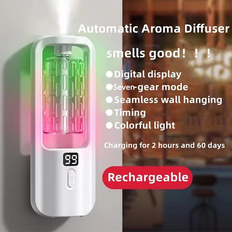 50ml Wall Mounted Aroma Diffuser with Timer | Essential Oil Air Freshener for Bedroom & Bathroom
