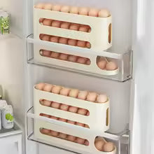 Slide Egg Storage Box – Ladder Style Automatic Rolling Egg Organizer for Refrigerator