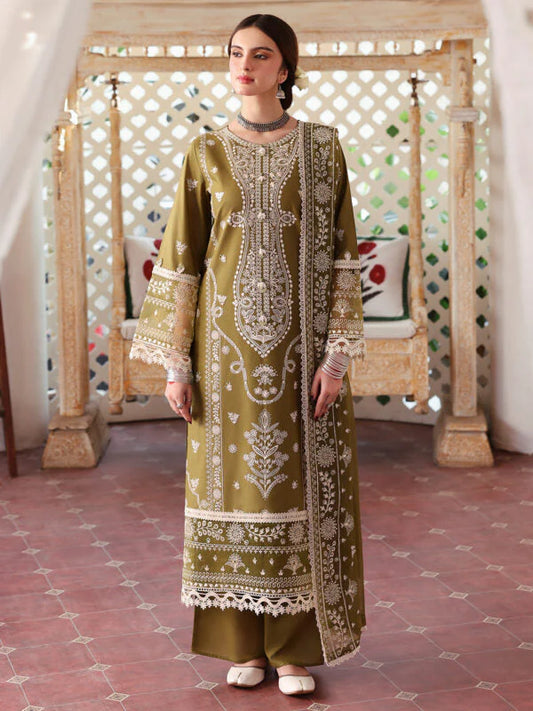Lawn 3-Piece Embroidered Shirt with Organza Embroidered Dupatta – 5211